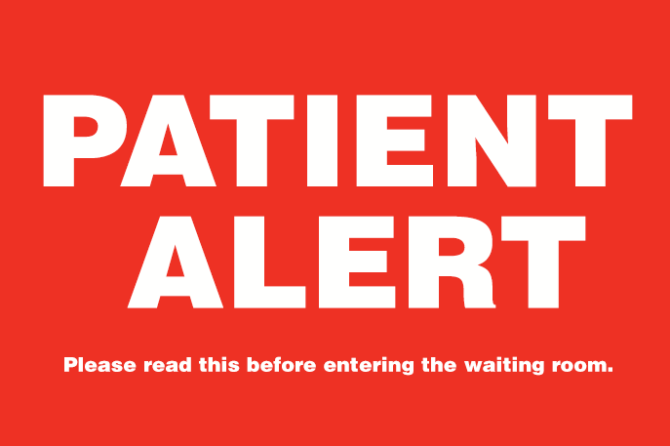 Patient alert about the  Coronavirus